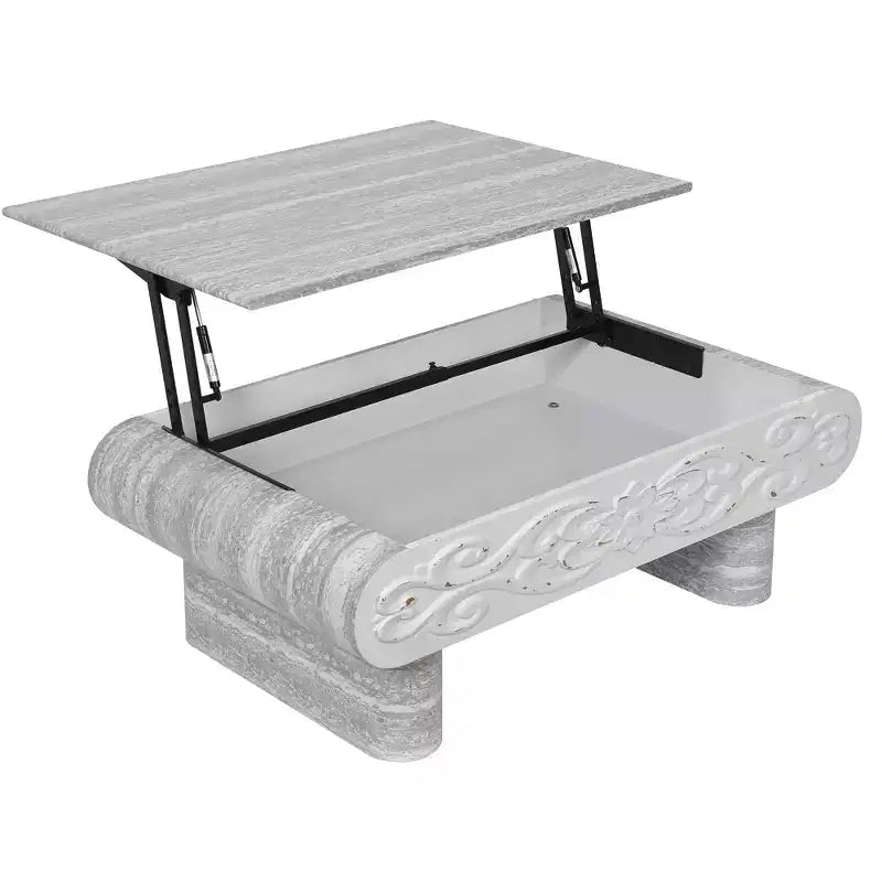 GDFStudio Kody Tavolino Moderno in Legno con Piano Sollevabile e Contenitore Nascosto
