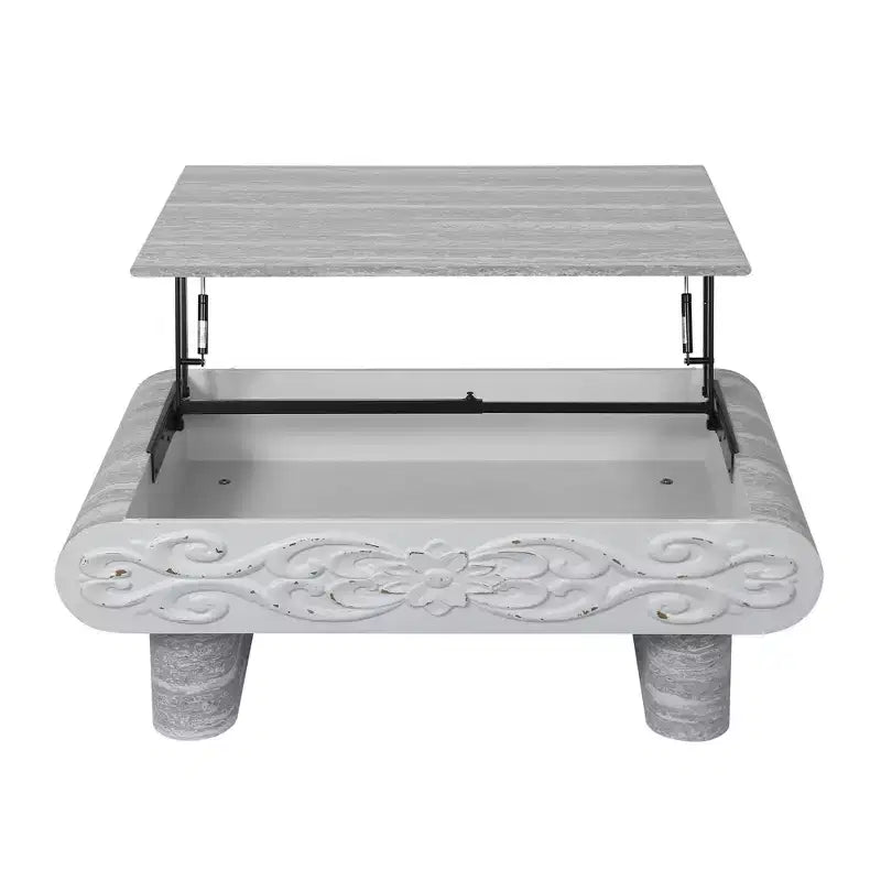 GDFStudio Kody Tavolino Moderno in Legno con Piano Sollevabile e Contenitore Nascosto