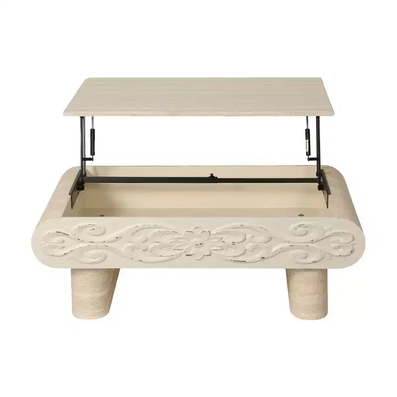 GDFStudio Kody Tavolino Moderno in Legno con Piano Sollevabile e Contenitore Nascosto