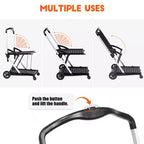 Carrello portautensili pieghevole per impieghi gravosi con ruote - Organizer mobile pieghevole e carrello portaoggetti multiuso rotante - Nero portatile