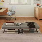 Letto pieghevole grigio con materasso in memory foam, per 1 persona