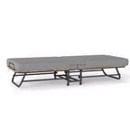 Letto pieghevole grigio con materasso in memory foam, per 1 persona