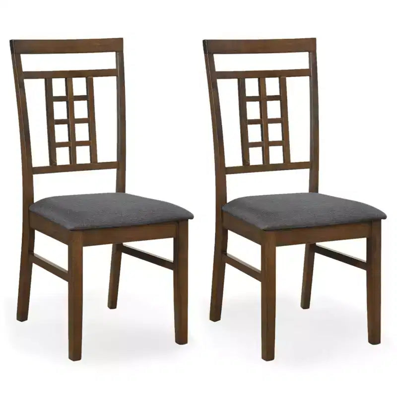 Costway Rubber Wood Dining Chairs Set of 2/4 Farmhouse Kitchen Chairs with Lattice Back,