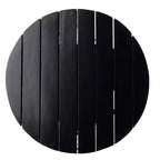 Sgabello Rotondo Accento in Legno Teak, Finitura Nera/Naturale Decapata, 1 Posto