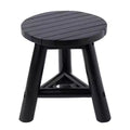 JONATHAN Y Triform 13.8 Modern Minimalist Handcrafted Solid Teak Wood Accent Stool with Tri-Leg Base
