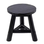 JONATHAN Y Triform 13.8 Modern Minimalist Handcrafted Solid Teak Wood Accent Stool with Tri-Leg Base