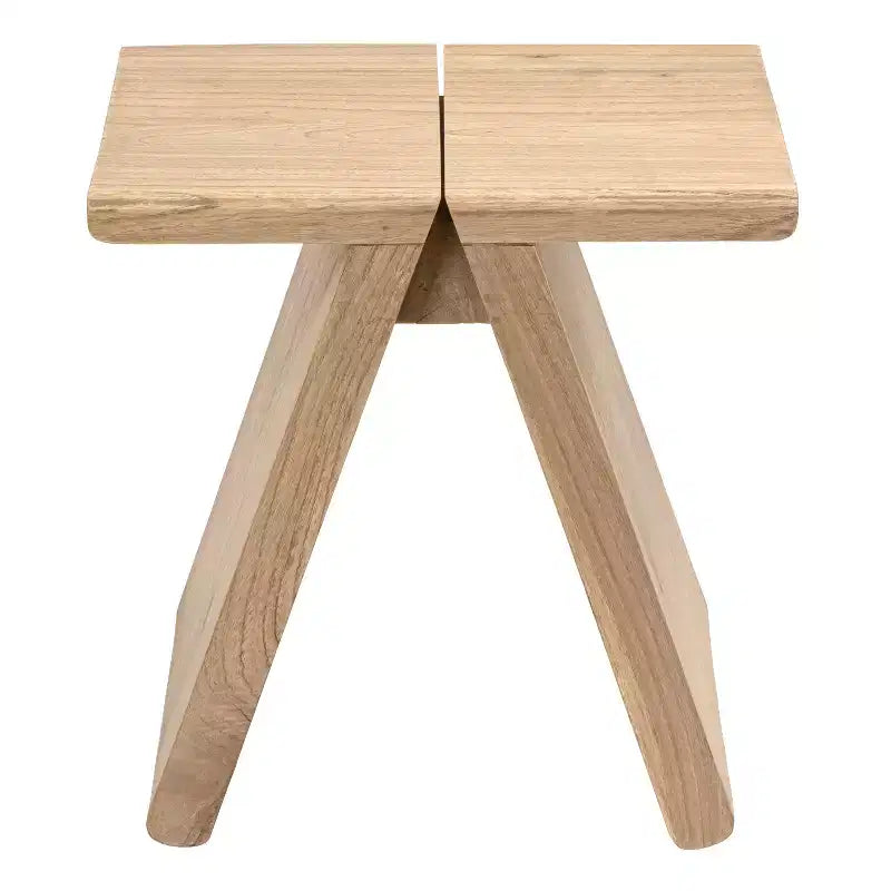 Sgabello accentato in legno massello rustico scandinavo grigio scuro / naturale, 1 posto