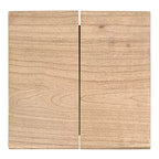 Sgabello accentato in legno massello rustico scandinavo grigio scuro / naturale, 1 posto