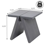 Sgabello accentato in legno massello rustico scandinavo grigio scuro / naturale, 1 posto