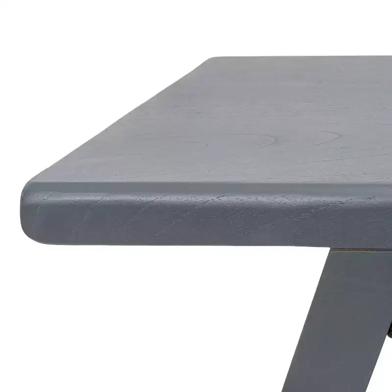 Sgabello accentato in legno massello rustico scandinavo grigio scuro / naturale, 1 posto