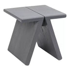 JONATHAN Y Jack 15.75 Rustic Scandinavian Handcrafted Solid Mindi Wood Sculptural Base Accent Stool