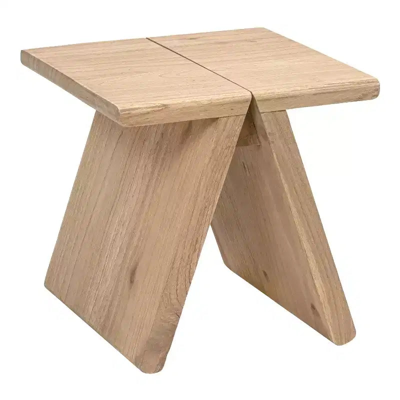Sgabello accentato in legno massello rustico scandinavo grigio scuro / naturale, 1 posto
