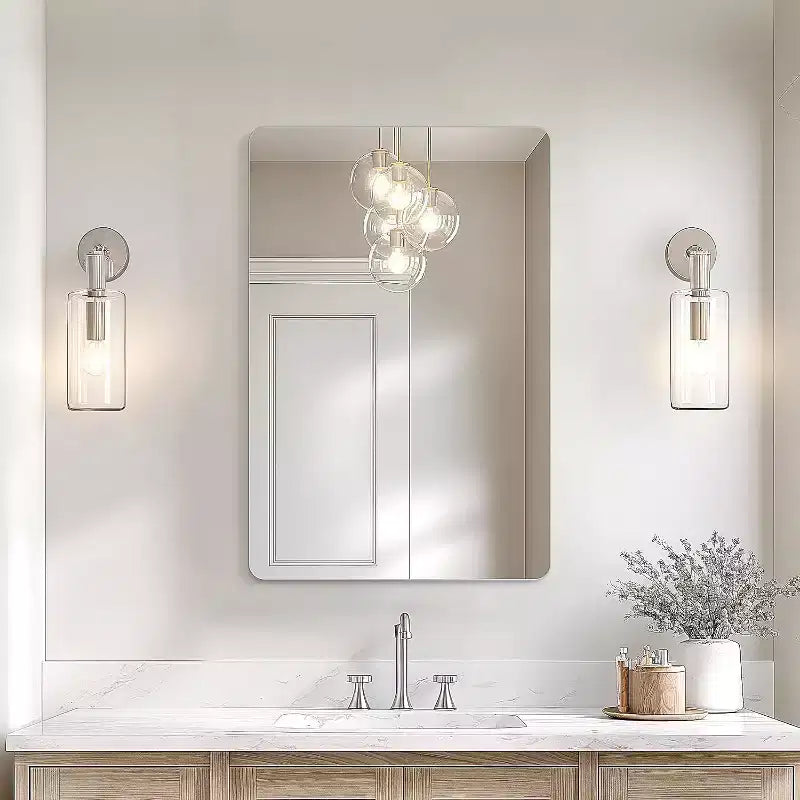 Frameless Bathroom Mirror, Rectangle Wall Vanity Mirror for Bathroom, Bedroom, Entryway, Dining Room