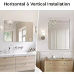 Specchio da parete rettangolare senza cornice, 1 persona, 24x36in / 30x40in