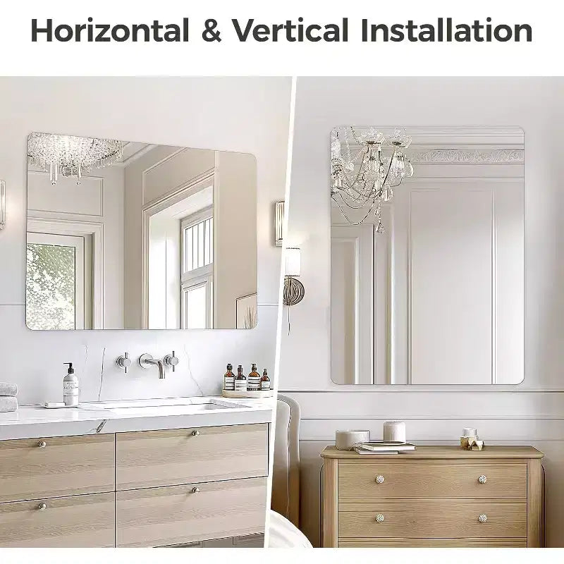 Specchio da parete rettangolare senza cornice, 1 persona, 24x36in / 30x40in