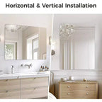 Specchio da parete rettangolare senza cornice, 1 persona, 24x36in / 30x40in