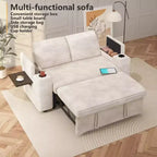 Divanetto trasformabile due posti in velluto a coste beige / grigio / verde, 165 cm