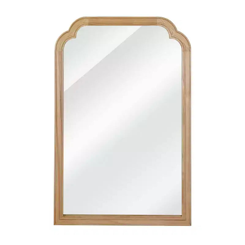 Specchio da parete angolare arrotondato marrone / naturale / noce, singolo, 20x30 in