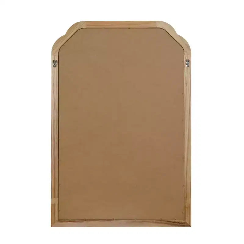 Specchio da parete angolare arrotondato marrone / naturale / noce, singolo, 20x30 in