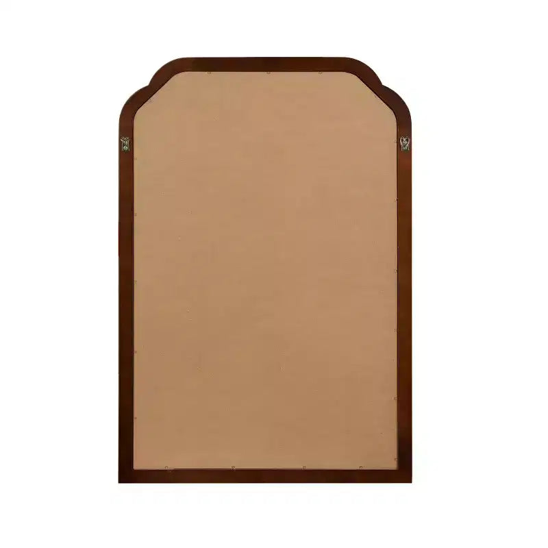 Specchio da parete angolare arrotondato marrone / naturale / noce, singolo, 20x30 in