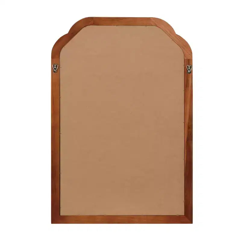 Specchio da parete angolare arrotondato marrone / naturale / noce, singolo, 20x30 in