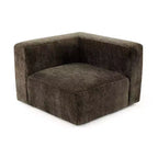 Divano modulare in ciniglia beige / cioccolato / verde, 3 posti