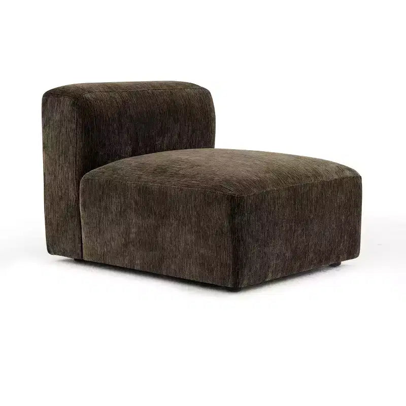 Divano modulare in ciniglia beige / cioccolato / verde, 3 posti