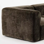 Divano modulare in ciniglia beige / cioccolato / verde, 3 posti