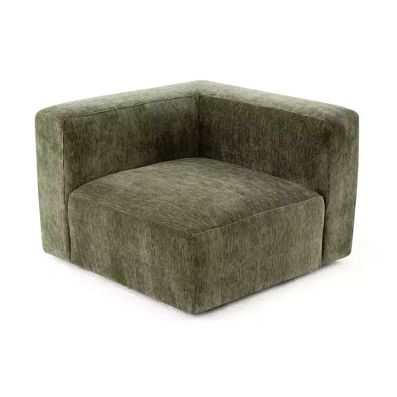 Divano modulare in ciniglia beige / cioccolato / verde, 3 posti