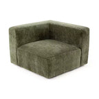 Divano modulare in ciniglia beige / cioccolato / verde, 3 posti