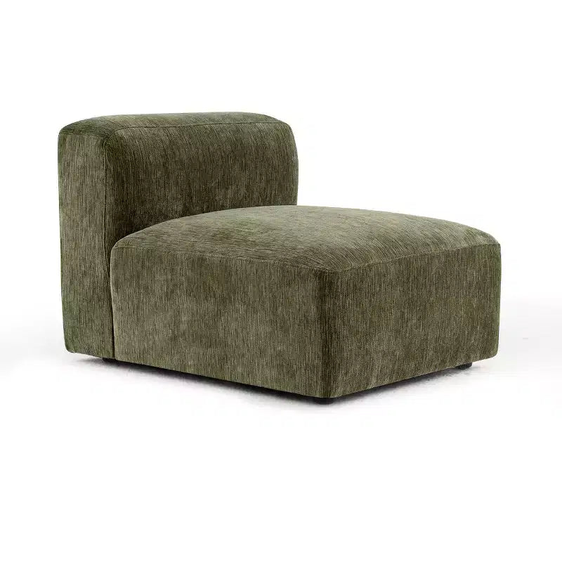 Divano modulare in ciniglia beige / cioccolato / verde, 3 posti