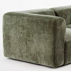 Divano modulare in ciniglia beige / cioccolato / verde, 3 posti
