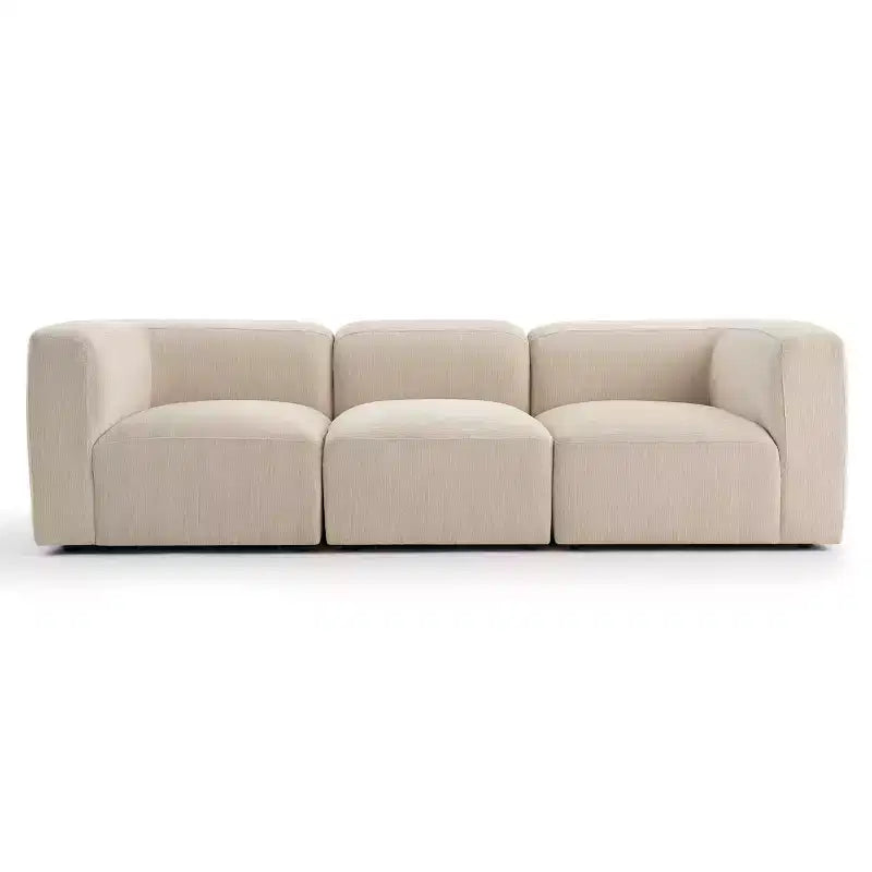 Divano modulare in ciniglia beige / cioccolato / verde, 3 posti