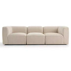 Divano modulare in ciniglia beige / cioccolato / verde, 3 posti