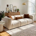 101 Modern Modular Sectional Sofa, 3-Seater Textured Chenille Deep Seat Boxy Couch for Living Room - Panipeachy
