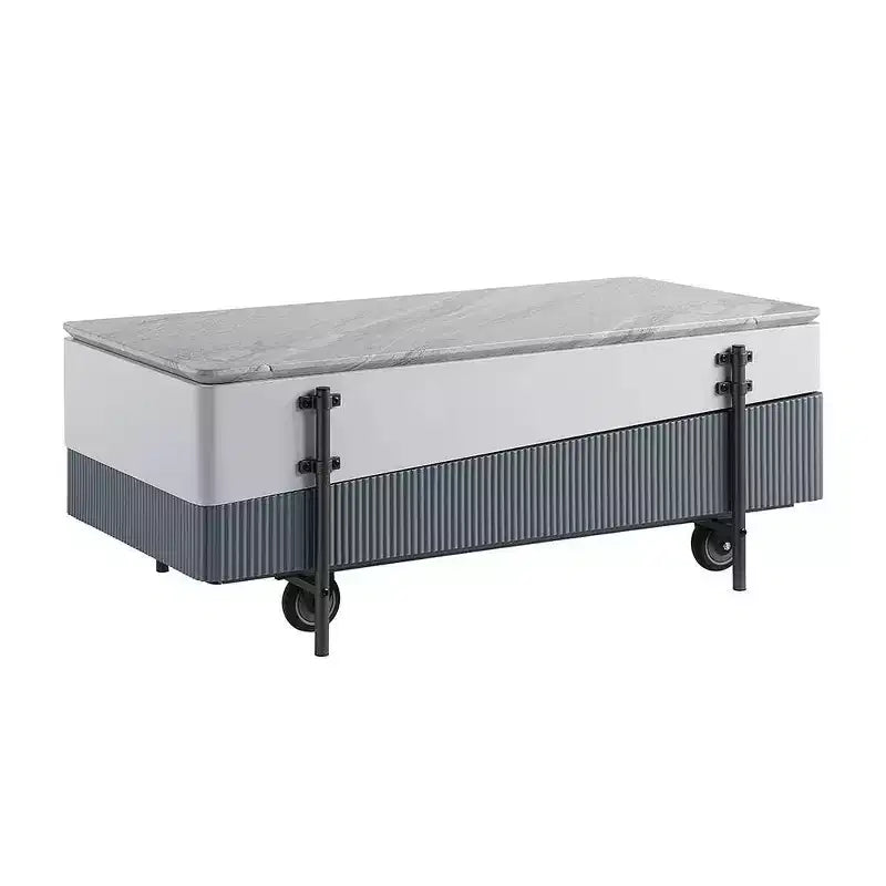 Tavolino da Caffè Bianco/Grigio, Sollevabile, 1 Pezzo