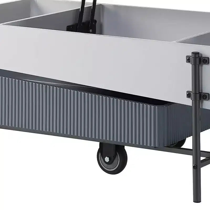 Tavolino da Caffè Bianco/Grigio, Sollevabile, 1 Pezzo