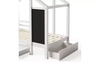Letto a capanna singolo bianco con tetto, lavagna e cassetti - Per 1 bambino