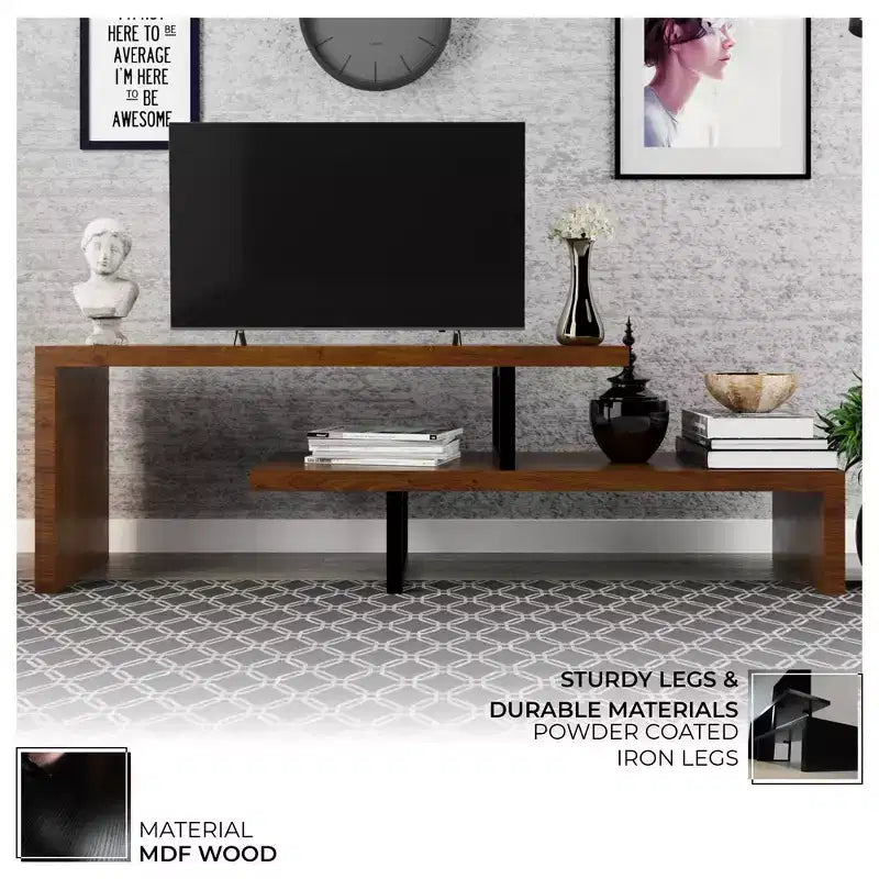 Mobile TV – Ebano / Grigio Fantasma / Noce / Bianco, Ripiano aperto, Adatto a TV fino a 69"