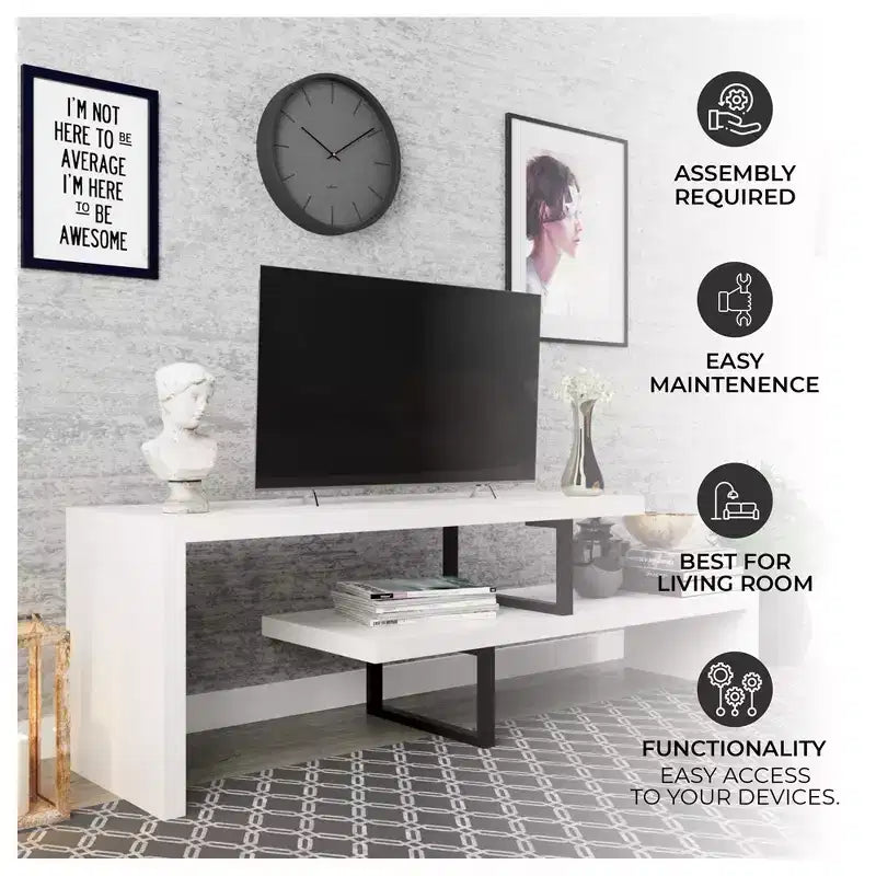 Mobile TV – Ebano / Grigio Fantasma / Noce / Bianco, Ripiano aperto, Adatto a TV fino a 69"