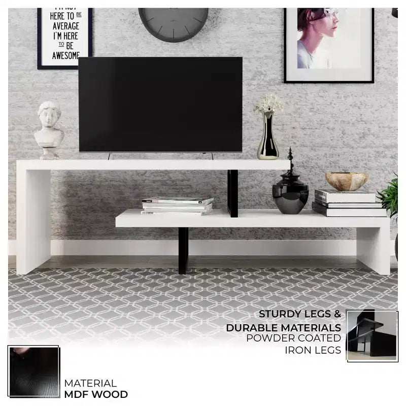 Mobile TV – Ebano / Grigio Fantasma / Noce / Bianco, Ripiano aperto, Adatto a TV fino a 69"