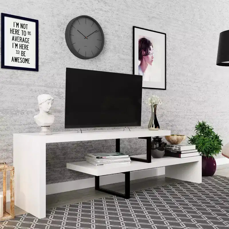 Mobile TV – Ebano / Grigio Fantasma / Noce / Bianco, Ripiano aperto, Adatto a TV fino a 69"