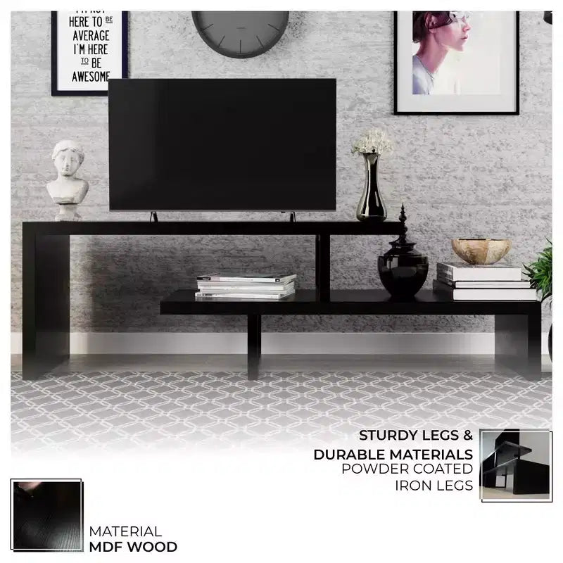 Mobile TV – Ebano / Grigio Fantasma / Noce / Bianco, Ripiano aperto, Adatto a TV fino a 69"