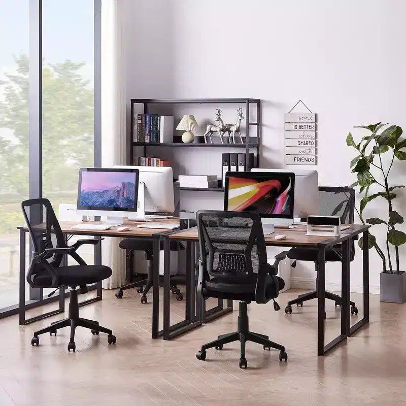 Sedia da ufficio girevole a schienale medio beige/nero/grigio/rosa con braccioli regolabili e supporto lombare in rete, sedile singolo