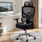 Sedia da ufficio girevole a schienale medio beige/nero/grigio/rosa con braccioli regolabili e supporto lombare in rete, sedile singolo
