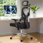 Sedia da ufficio girevole a schienale medio beige/nero/grigio/rosa con braccioli regolabili e supporto lombare in rete, sedile singolo