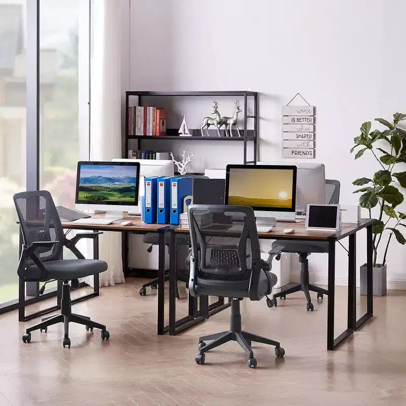 Sedia da ufficio girevole a schienale medio beige/nero/grigio/rosa con braccioli regolabili e supporto lombare in rete, sedile singolo