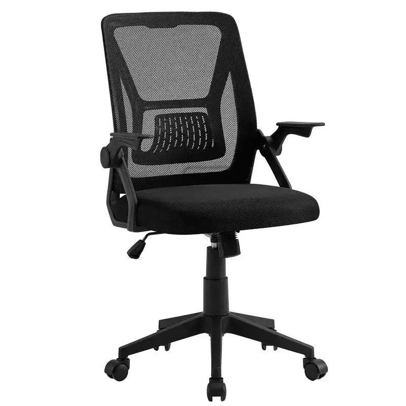 Sedia da ufficio girevole a schienale medio beige/nero/grigio/rosa con braccioli regolabili e supporto lombare in rete, sedile singolo