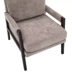 Poltrona accentuata imbottita in ciniglia Kelly di Roundhill Furniture, stile moderno metà secolo