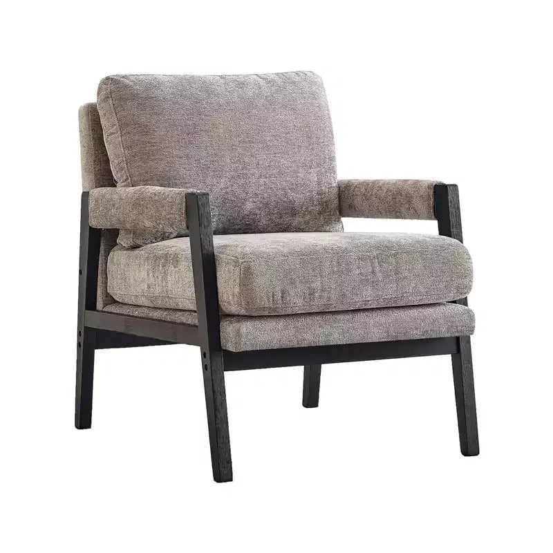 Poltrona accentuata imbottita in ciniglia Kelly di Roundhill Furniture, stile moderno metà secolo